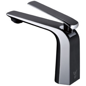 Esperia Matte Black & Chrome Basin Mixer