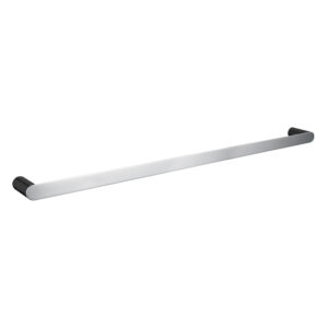 Bellino Black & Chrome Solid Brass Single Towel Rail 800mm