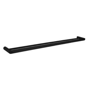 Bellino Matte Black Solid Brass Double Towel Rail 800mm