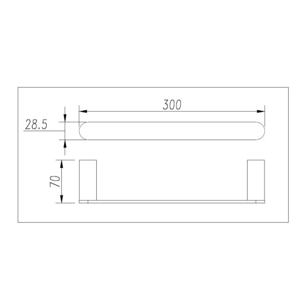 Bellino Black & Chrome Towel Rail 300mm - Image 3