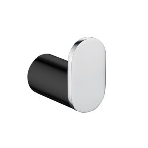 Bellino Black & Chrome Round Robe Hook