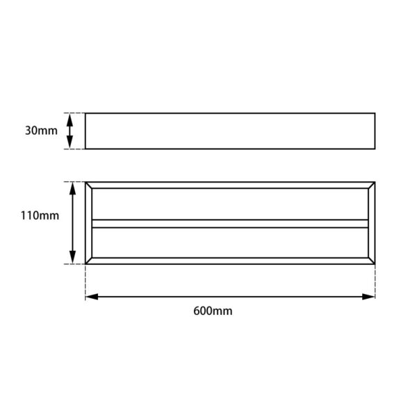 Cavallo Brushed Yellow Gold Square Double Towel Rail 600mm - Image 3