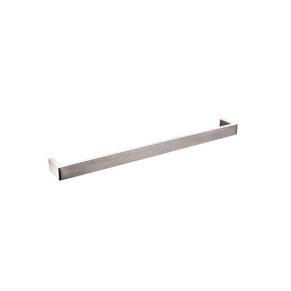 Cavallo Brushed Nickel Square Single Towel Rail 600mm - Image 2