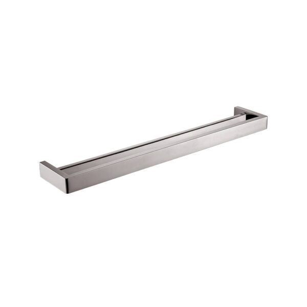 Cavallo Brushed Nickel Square Double Towel Rail 600mm - Image 2
