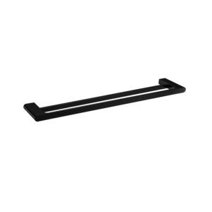 Persano Matte Black Zinc Alloy Double Towel Rail 600mm