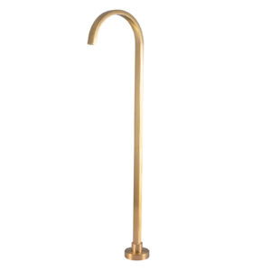 Square Brushed Yellow Gold Stainless Steel Freestanding Bath Spout