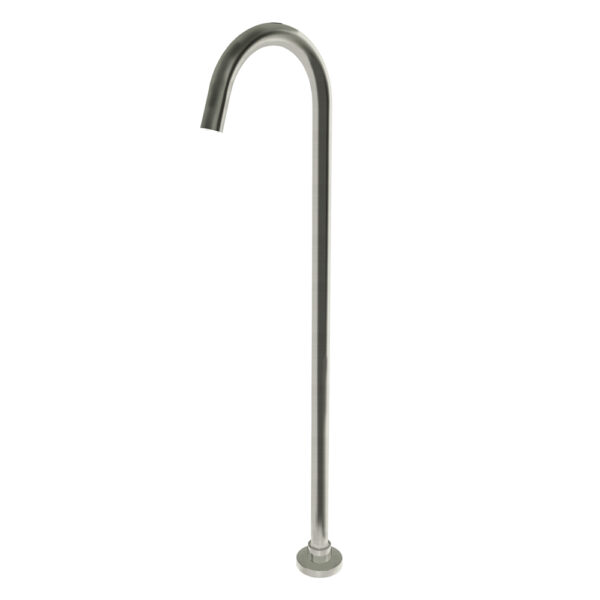 Pentro Round Brushed Nickel Stainless Steel Freestanding Bath Spout - Image 2