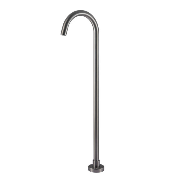 Pentro Round Gun Metal Grey Stainless Steel Freestanding Bath Spout - Image 2