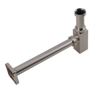 Square Brushed Nickel Square Bottle Trap 32mm