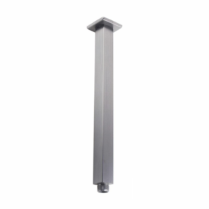 Square Brushed Nickel Ceiling Shower Arm 600mm