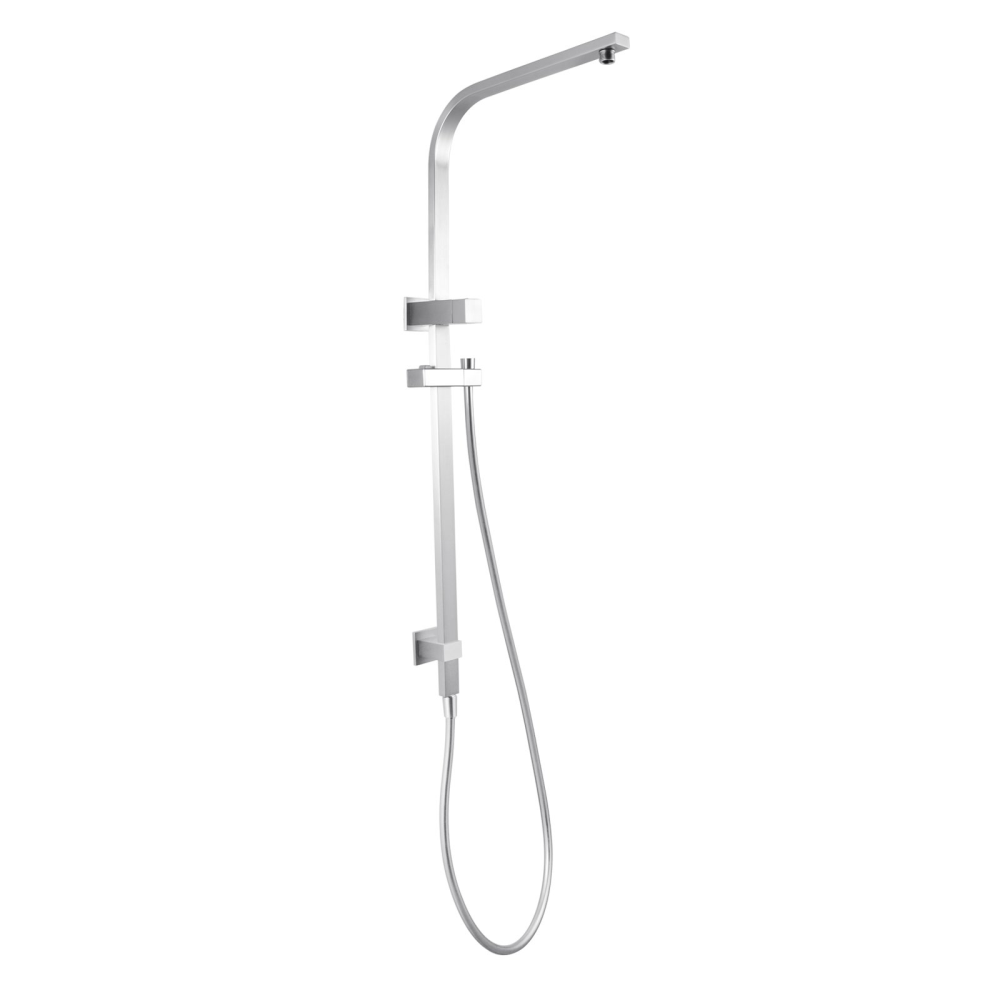 Square Brushed Nickel Shower Station without Shower Head and Handheld