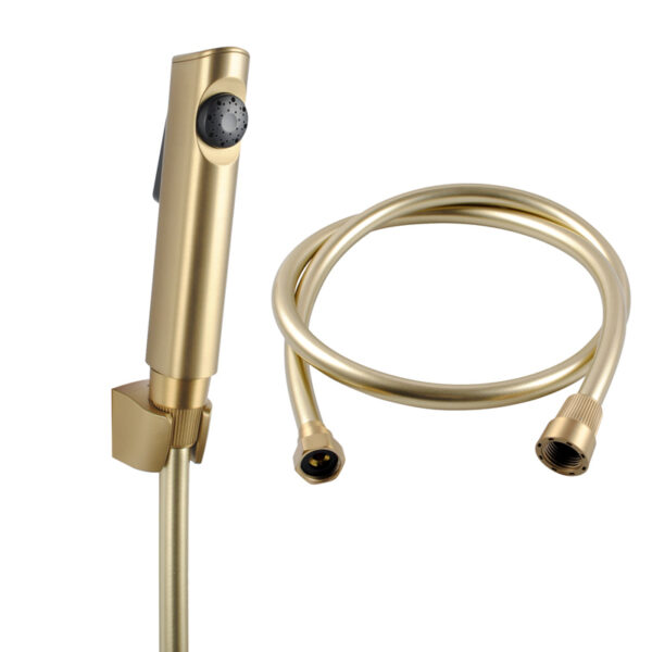 Brushed Yellow Gold ABS Round Toilet Bidet Spray Kit with PVC Hose - Image 2