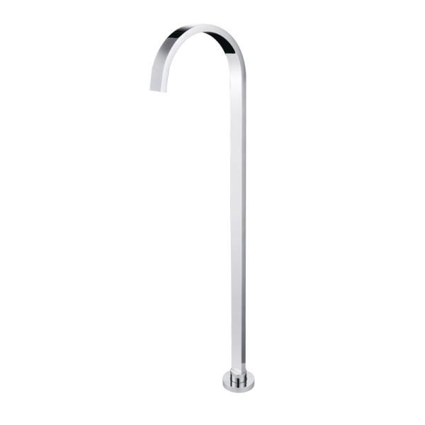 Chrome Square Floor Standing Mixer (Brass) - Image 2
