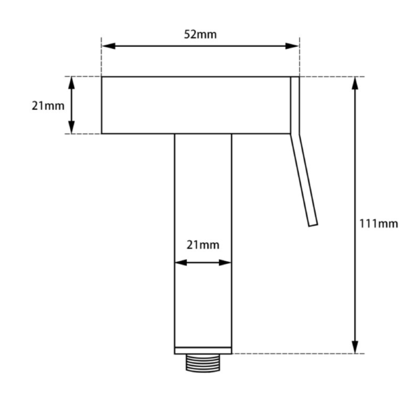 Square Chrome Toilet Bidet Spray Kit with 1.2m PVC Hose - Image 3