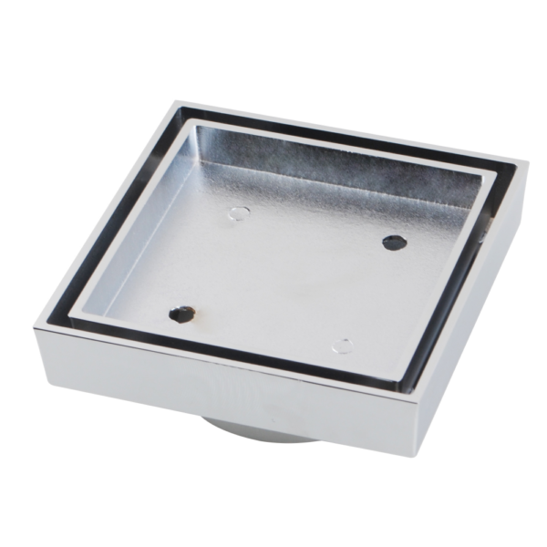 115x115mm Brass Chrome Smart Tile Insert Floor Waste Shower Grate Drain - Image 2