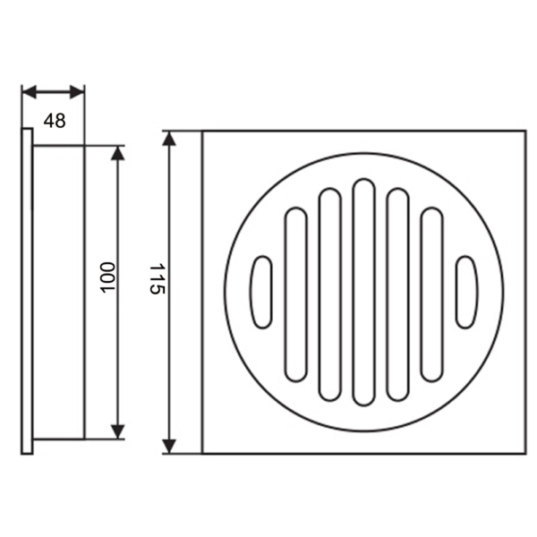 115x115mm Square Brass Chrome Smart Tile Insert Floor Waste Shower Grate Drain - Image 3