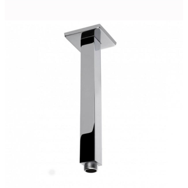 Square Chrome Ceiling Shower Arm 200mm - Image 2