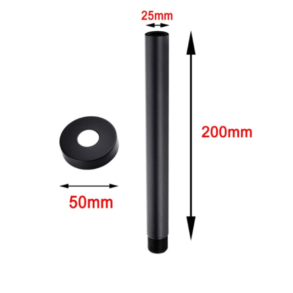 Round Chrome Ceiling Shower Arm 200mm - Image 4