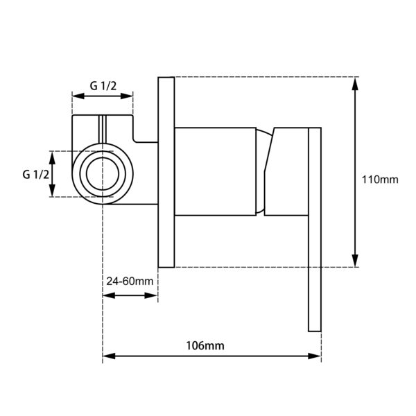 BLAZE Chrome Shower Wall Mixer - Image 3