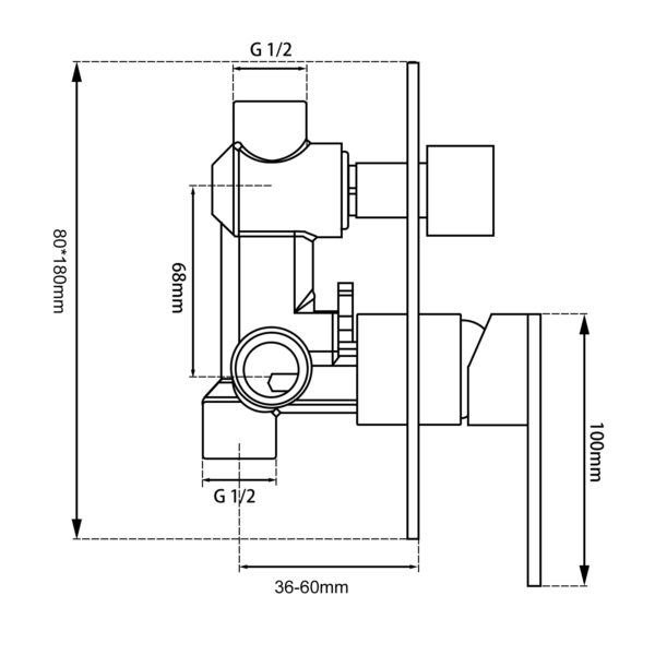 BLAZE Chrome Bath/Shower Mixer Diverter - Image 3