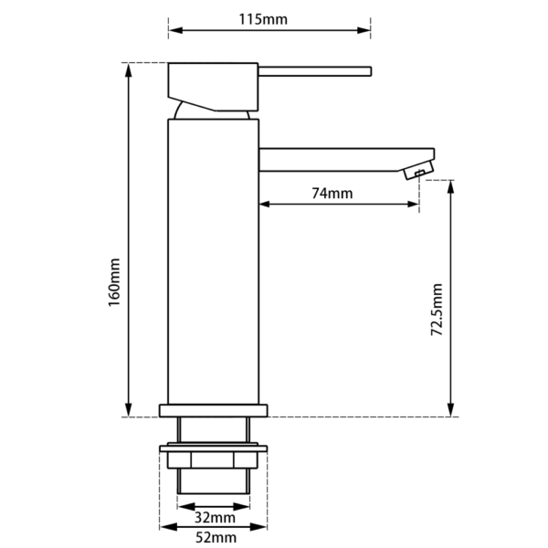 LUCID PIN Round Chrome Basin Mixer - Image 3