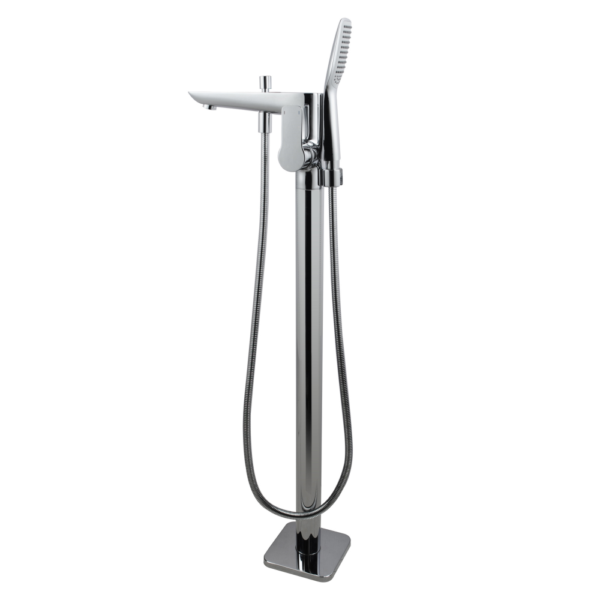 Chrome Floor Standing Mixer With Diverter & Handheld Shower(Brass) - Image 2