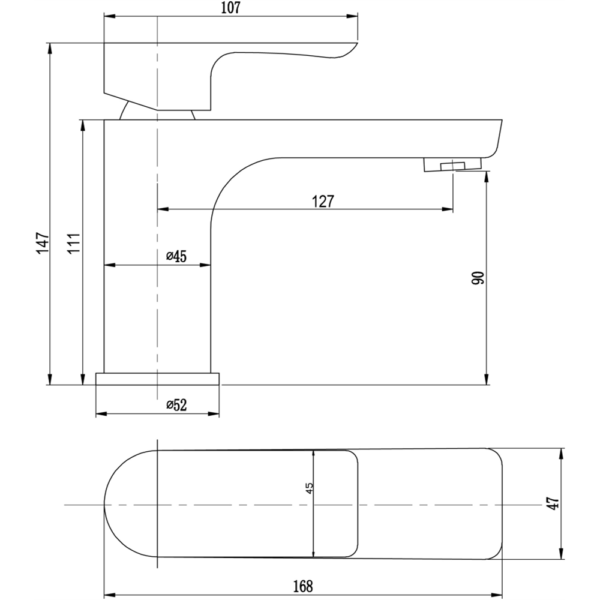VOG Chrome Basin Mixer Tap - Image 3