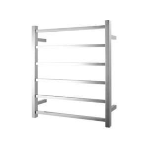 Square Chrome Electric Heated Towel Rack 6 Bars