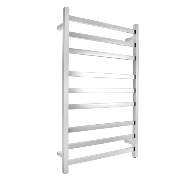 Square Chrome Electric Heated Towel Rack 9 Bars - Image 2