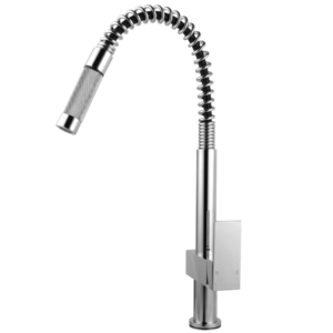 Square Chrome Pull Out Kitchen Sink Mixer Tap