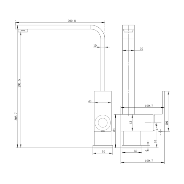 Chrome Kitchen Sink Mixer Tap - Image 3