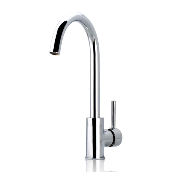 Round Chrome Standard Kitchen Sink Mixer Tap - Image 2