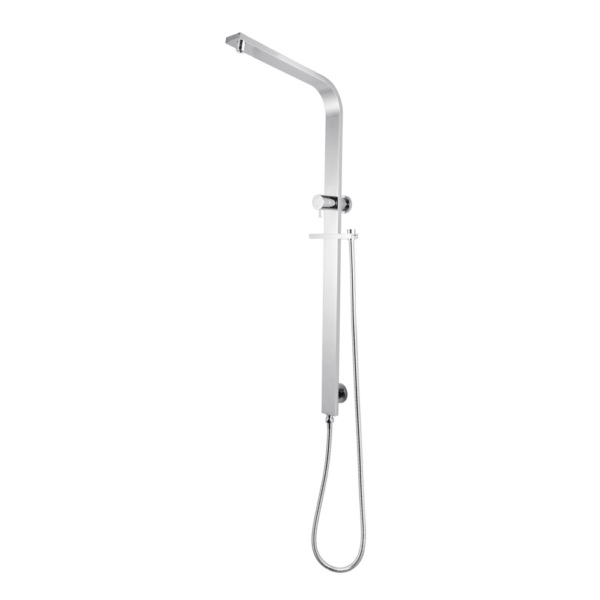 Chrome Square Shower Station without Shower Head and Handheld Shower(Wide Rail) - Image 2