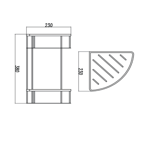 Chrome Stainless Steel 2 Tier Shower Caddy Shelf - Image 3