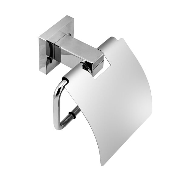 Chrome Toilet Paper Roll Holder W/ Cover - Image 2