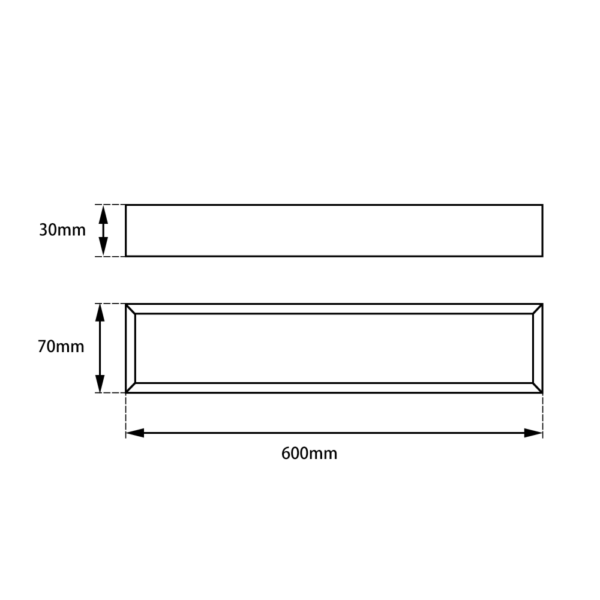 IVANO Series Chrome Single Towel Rail 600mm - Image 3