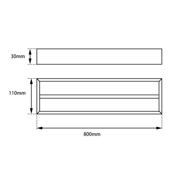 IVANO Series Chrome Double Towel Rail 800mm - Image 3