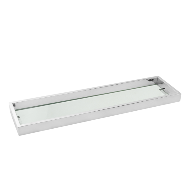 IVANO Series Chrome Glass Shelf 600mm - Image 2