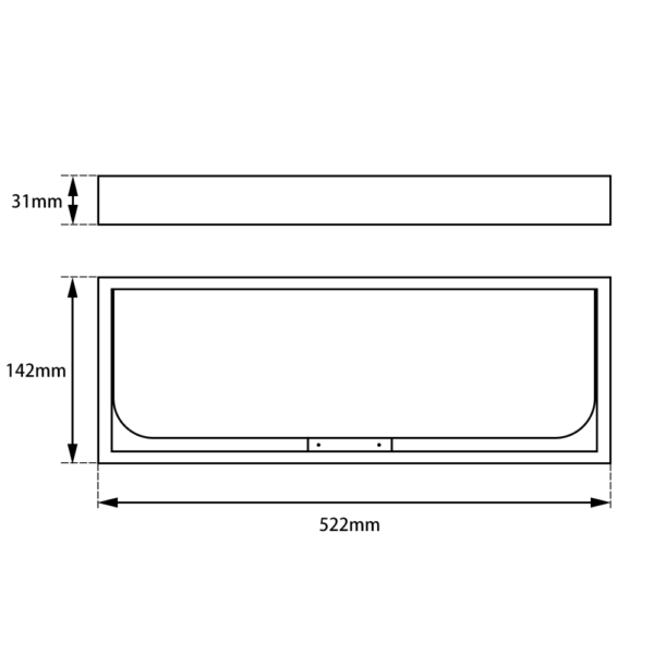 IVANO Series Chrome Glass Shelf 600mm - Image 3