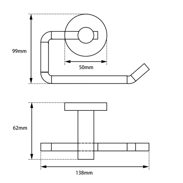 LUCID PIN Round Chrome Toilet Paper Roll Holder - Image 3