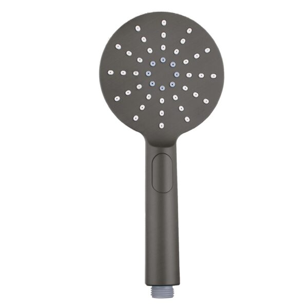 Round Gun Metal Grey ABS 3 Function Handheld Shower - Image 2