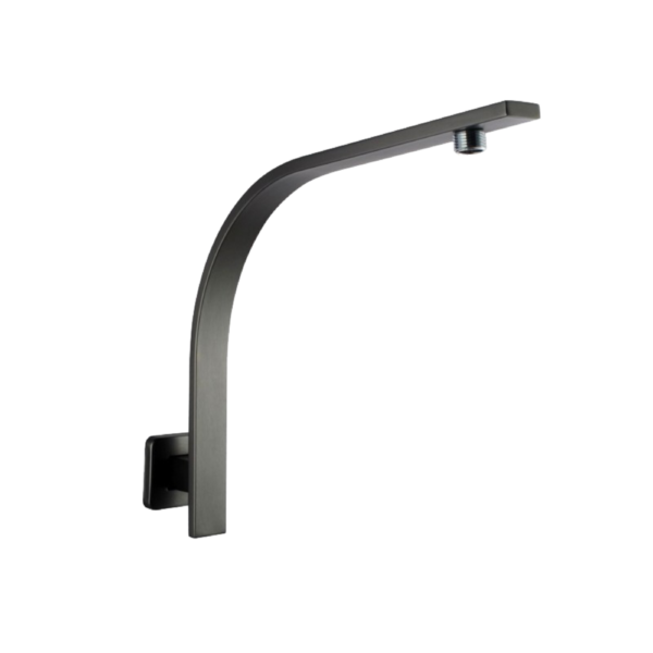 Square Gun Metal Grey Gooseneck Wall Shower Arm - Image 2