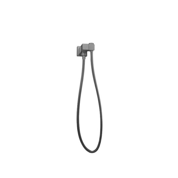 Square Gun Metal Grey Shower Holder Wall Connector & Hose Only - Image 2