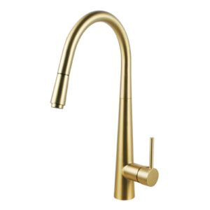 Pentro Brushed Yellow Gold Pull Out Kitchen Mixer