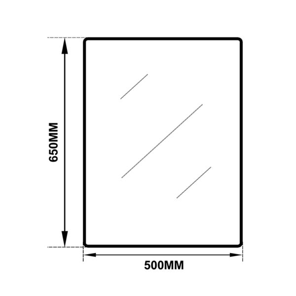 500x650x40mm Black Aluminum Framed Rectangle Bathroom Wall Mirror - Image 3