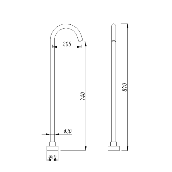 Black Round Floor Standing Mixer (Brass) - Image 3