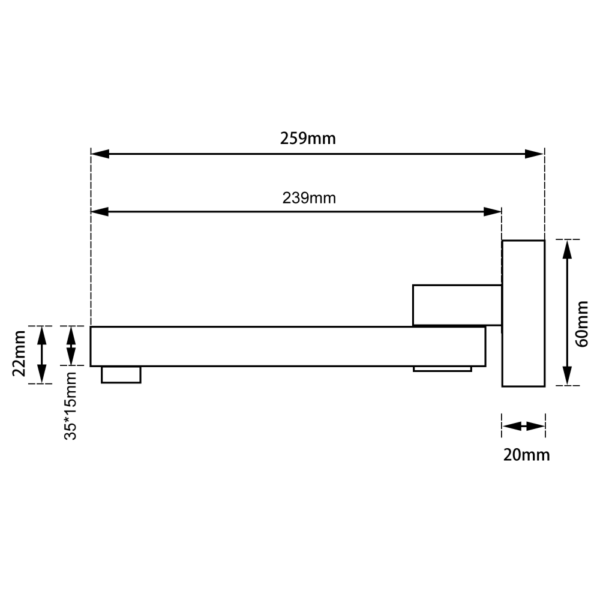 BLAZE Black Bath/Basin Wall Spout - Image 3