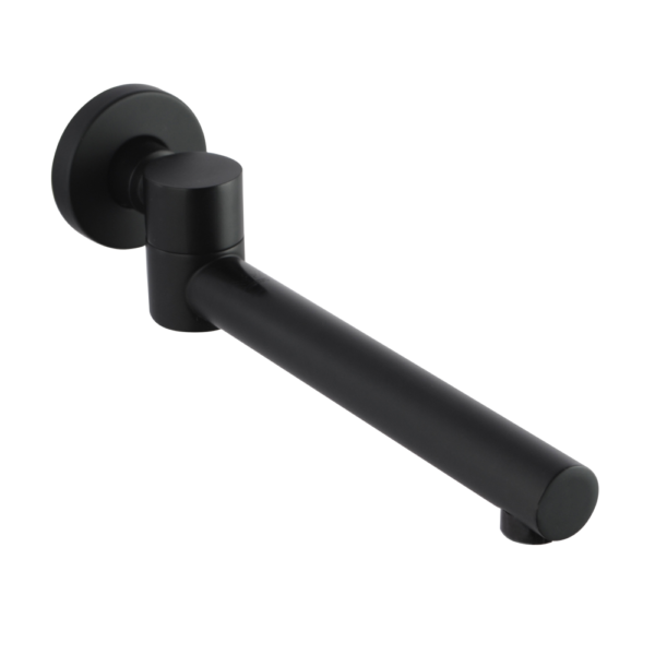 LUCID PIN Round Black Bathtub/Basin Swivel Wall Spout - Image 2