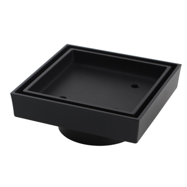 115x115mm Square Brass Black Smart Tile Insert Floor Waste Shower Grate Drain - Image 2