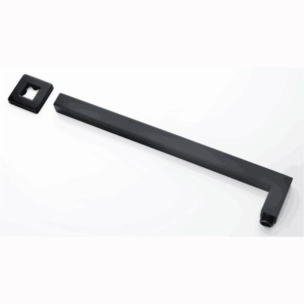 Square Black Wall Mounted Shower Arm 400mm - Image 2